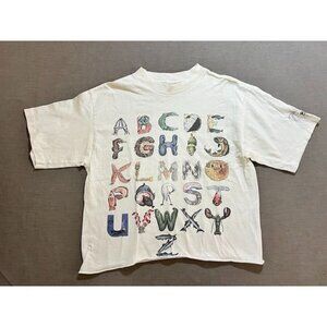 Bahamas Breeze ABC's Murina Shirt Women Medium White Cropped Short Sleeve‎ 90s.